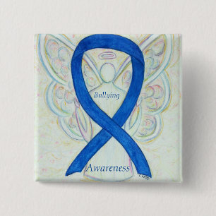 Bullying Awareness Angel Blue Ribbon Pin