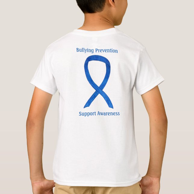 Bullying Prevention Awareness Ribbon Custom TShirt (Back)