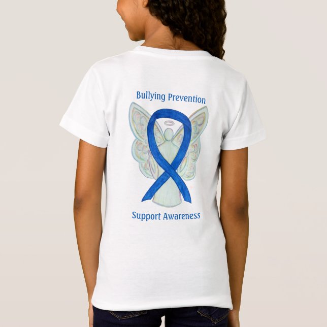 Bullying Prevention Awareness Ribbon Custom TShirt (Back)