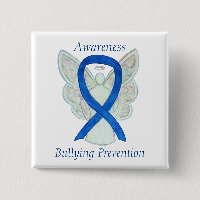 Bullying Prevention Awareness Ribbon Pin Buttons (Front)