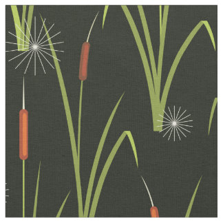 Bulrush Pattern Riverbank Nature Fabric