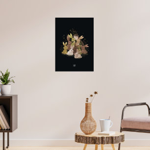 BULRUSH RABBITS by Alexandra Dikaia Poster