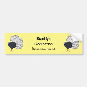 Bulwer's pheasant bird cartoon illustration  bumper sticker