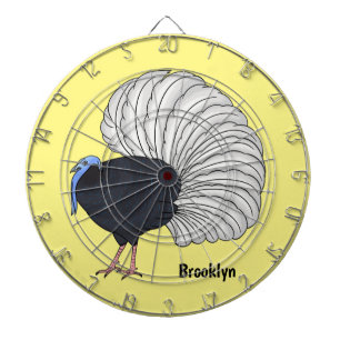 Bulwer's pheasant bird cartoon illustration  dartboard