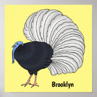Bulwer's pheasant bird cartoon illustration