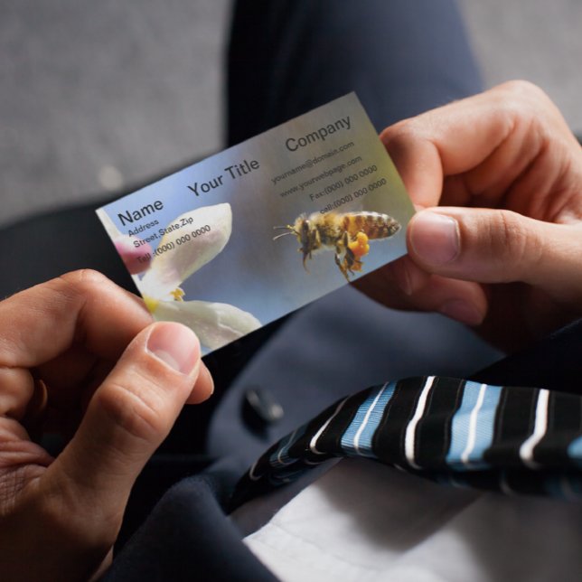 Bumble Bee all covered in pollen from pollination Business Card (Creator Uploaded)
