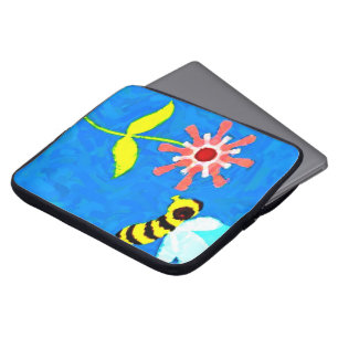Bumble Bee and Flower Laptop Computer Sleeve