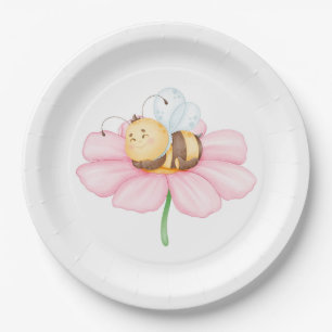 Bumble Bee and Flower Paper Plates