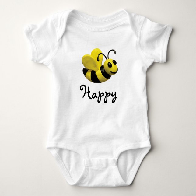 Bumble Bee Baby Shower Baby Bodysuit (Front)