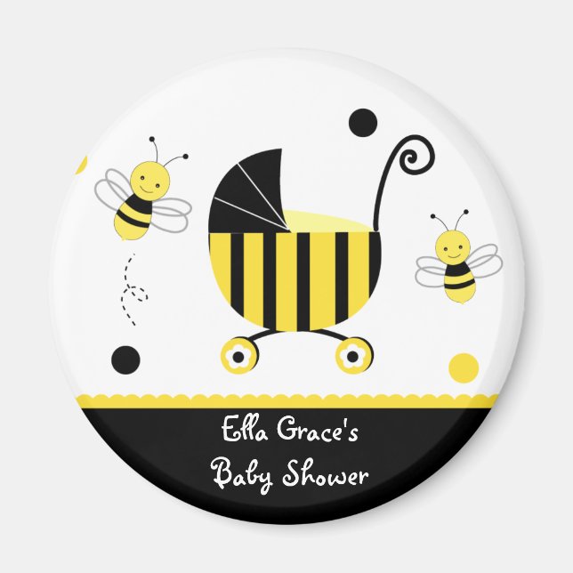 Bumble Bee Baby Shower Favour Magnets (Front)
