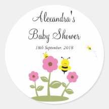 Bumble Bee Baby Shower Favour Stickers