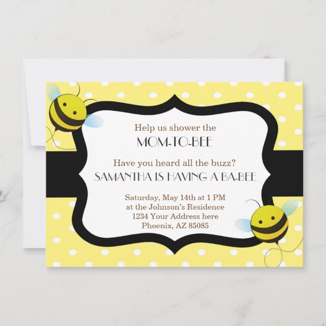 Bumble Bee Baby Shower Invitation (Front)