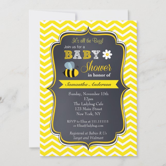Bumble Bee Baby Shower Invitations (Front)