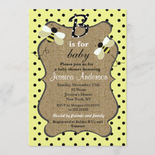Bumble Bee Baby Shower Invitations