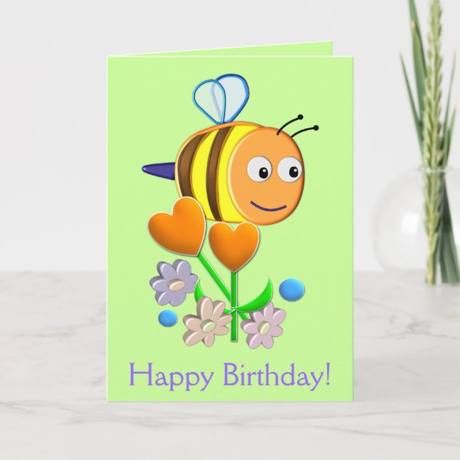 Bumble Bee birthday card (Front)