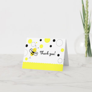 Bumble Bee Birthday Folded  Thank You Note Cards