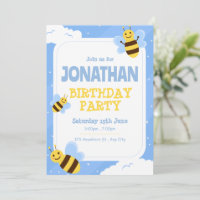 Bumble Bee Birthday Invitation, Bee 1st Birthday