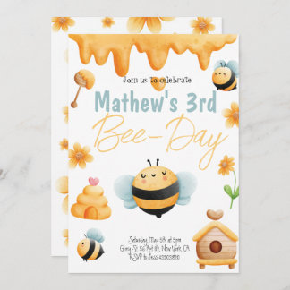 Bumble Bee Birthday Party Invitation