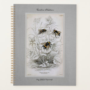Bumble Bee Botanical on Linen Planner