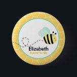 Bumble Bee Button<br><div class="desc">Our customisable buttons make great favour gifts or name tags for the baby shower party or guests! Ordering in bulk you will get a discount,  and each button can be personalised!</div>