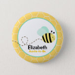 Bumble Bee Button<br><div class="desc">Our customisable buttons make great favour gifts or name tags for the baby shower party or guests! Ordering in bulk you will get a discount,  and each button can be personalised!</div>