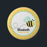 Bumble Bee Button<br><div class="desc">Our customisable buttons make great favour gifts or name tags for the baby shower party or guests! Ordering in bulk you will get a discount, and each button can be personalised!</div>