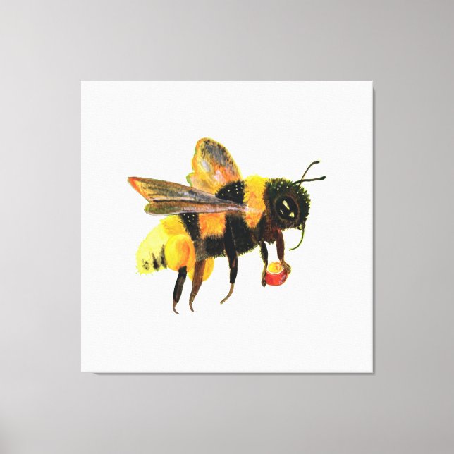 Bumble Bee carrying pollen  Canvas Print (Front)