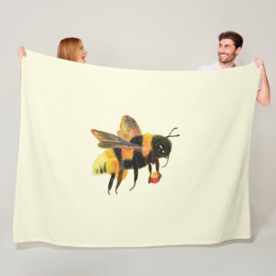 Bumble Bee carrying pollen Fleece Blanket