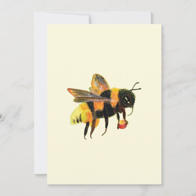 Bumble Bee carrying pollen  Holiday Card (Front)