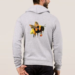 Bumble Bee Carrying Pollen Light Gray Hoodie