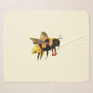 Bumble Bee carrying pollen Sherpa Blanket