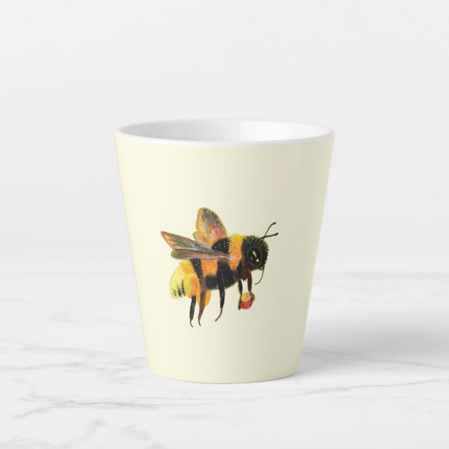 Bumble Bee carrying pollen  Small Latte Mug (Front)
