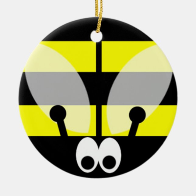 bumble bee ceramic tree decoration (Front)