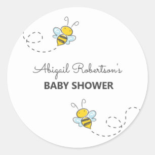 Bumble Bee Custom Baby Shower Classic Round Sticke Sticker