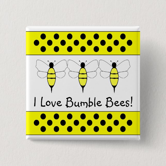 Bumble Bee Customisable Button (Front)