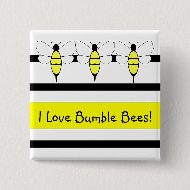 Bumble Bee Customizable Button (Front)