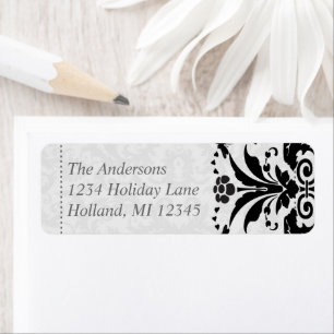 Bumble Bee Damask Return Address Labels