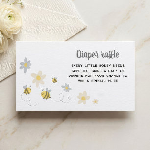 Bumble Bee Diaper Raffle Cards – Bee Baby Shower