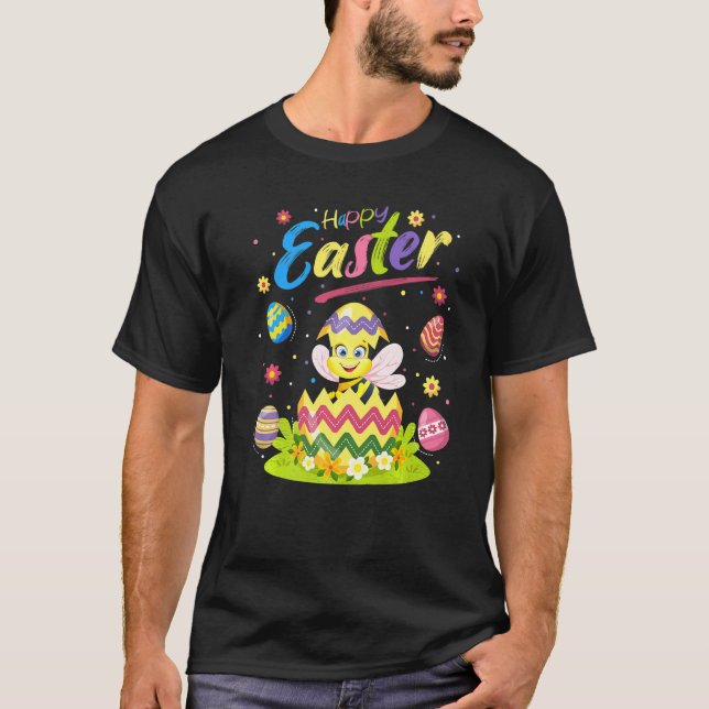 Bumble Bee   Easter Egg Bumble Bee Happy Easter T-Shirt (Front)