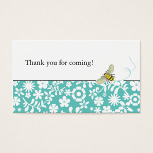 Bumble Bee Favour Tag or Business Card Blue