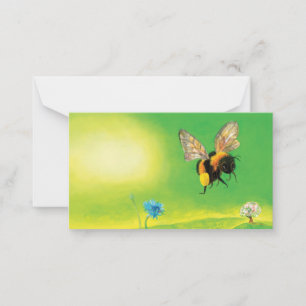 Bumble bee flying illustration card
