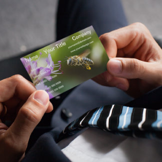 Bumble Bee Flying Purplish Flower Business Card