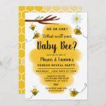 Bumble Bee Gender Reveal Party Invitation<br><div class="desc">Bee Baby Shower Invitation Template Bee Gender Reveal Invites Honey Bee Themed Baby Shower invitation what will it bee Gender Reveal Invitation</div>