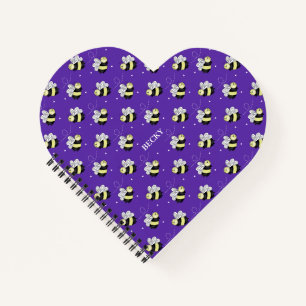 Bumble Bee Heart-Shaped Notebook