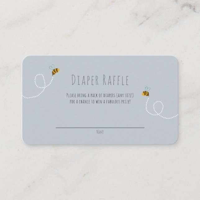 Bumble Bee Honey Bear Gender Neutral Baby Shower Enclosure Card (Front)