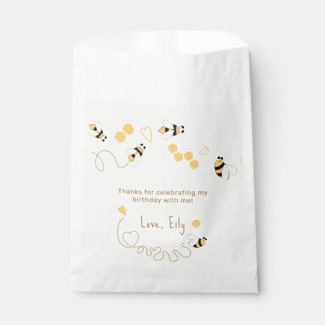 Bumble bee honeycombs birthday favour bags (Front)