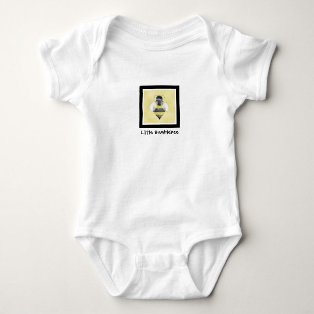 Bumble Bee Illustration One Piece Baby Bodysuit (Front)