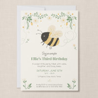 Bumble Bee Kid's Birthday Party Invitation