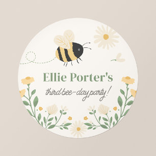 Bumble Bee Kid's Party Personalised Sticker