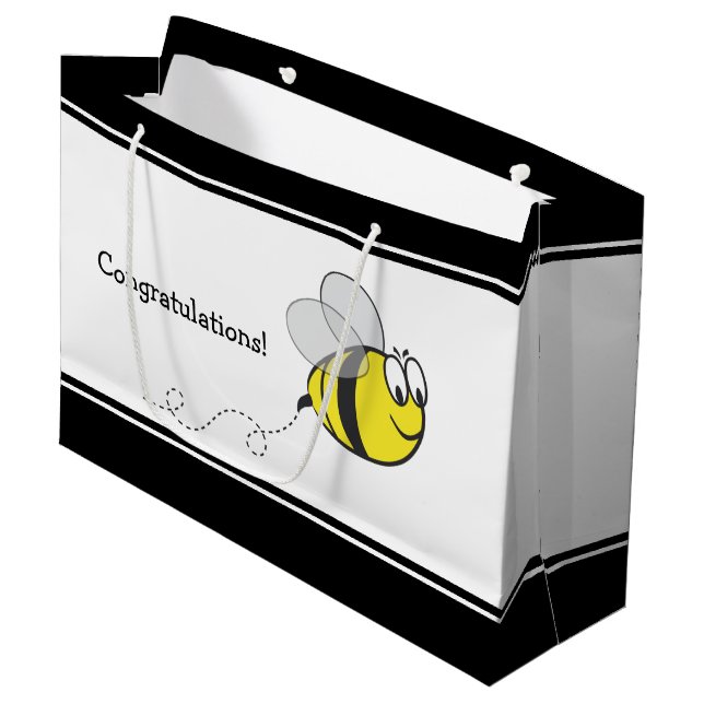 Bumble Bee Large Gift Bag (Front Angled)